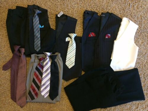 Boys Vests Pants Ties Dress Clothes Formal Lot Pinstriped Black Others Size 3T-5