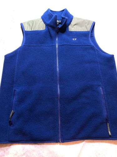 Vineyard Vines Youth Kids Fleece Zip Large Vest XL 16-18 Blue EUC Grey Shep