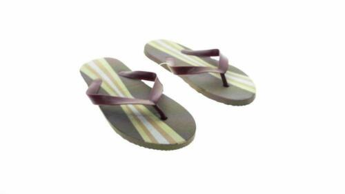 NEW Marc Gold Striped Rubber Slip-on Unisex Flip-Flops Boys size M 1/2 Brown