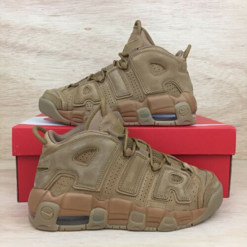 Nike Air More Uptempo SE GS Flax Gum Wheat Brown Suede Youth SZ 6.5Y