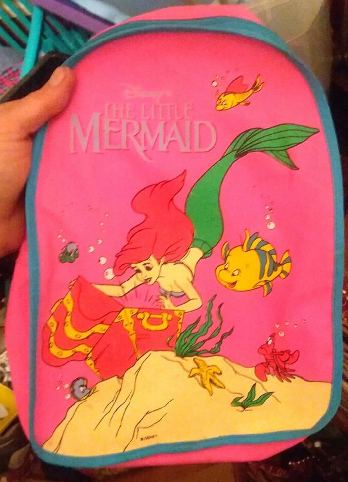 RARE! Vintage 90s Disney's The Little Mermaid small pink Backpack/Handbag Ariel