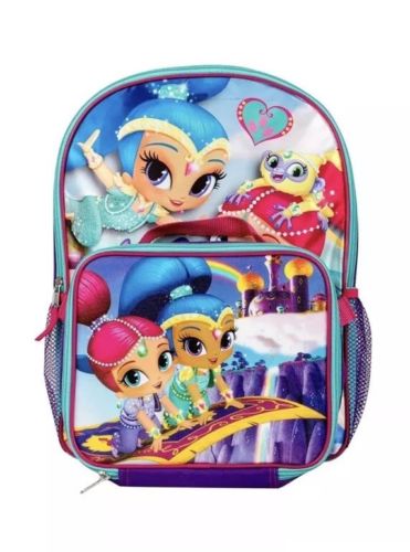 Nickelodeon Shimmer and Shine Rainbow Backpack with Insulated Lunch Kit for Girl