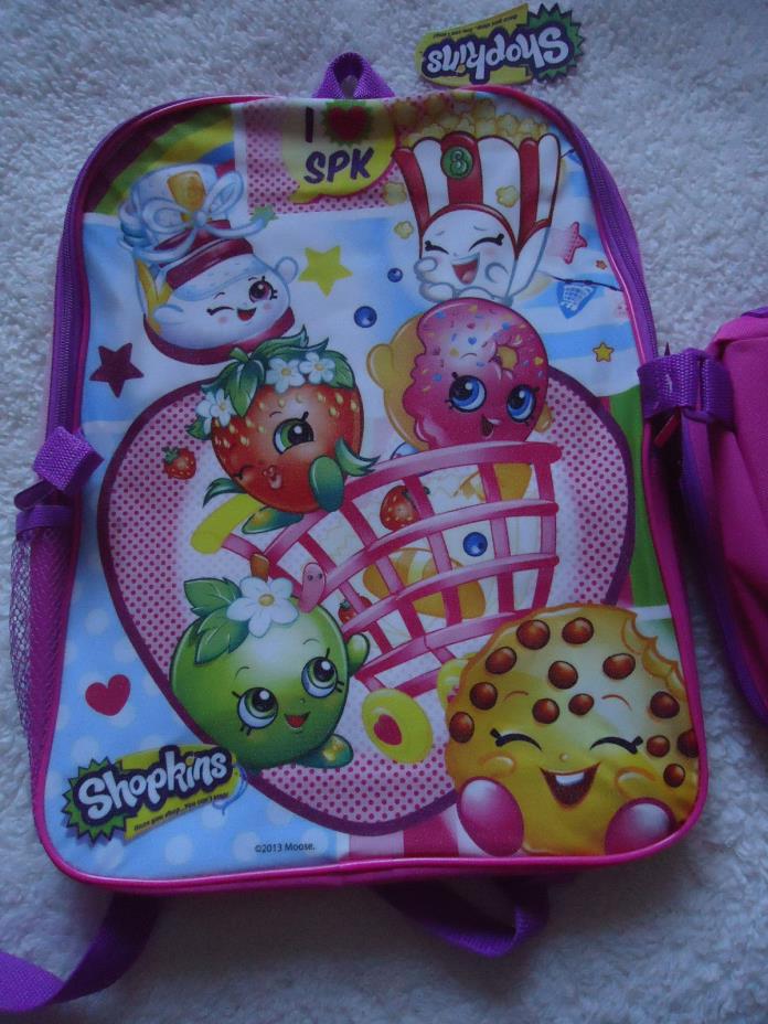 Backpack lunch Bag  Shopkins  Large Girls Pink Fruits Size 16'