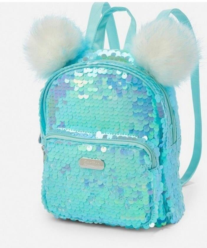 JUSTICE Flip Sequin Pom Pom Mini Backpack *New With Tags* Free Shipping!