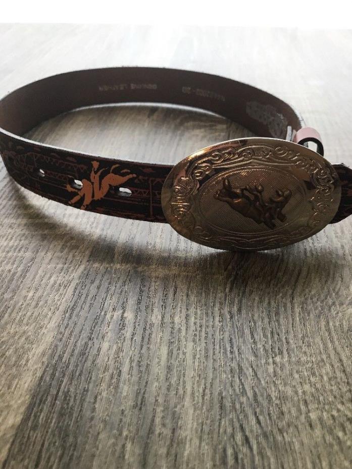 Boys Nocona Belt Co Leather Belt with Buckle Bull Riding N4422002-20