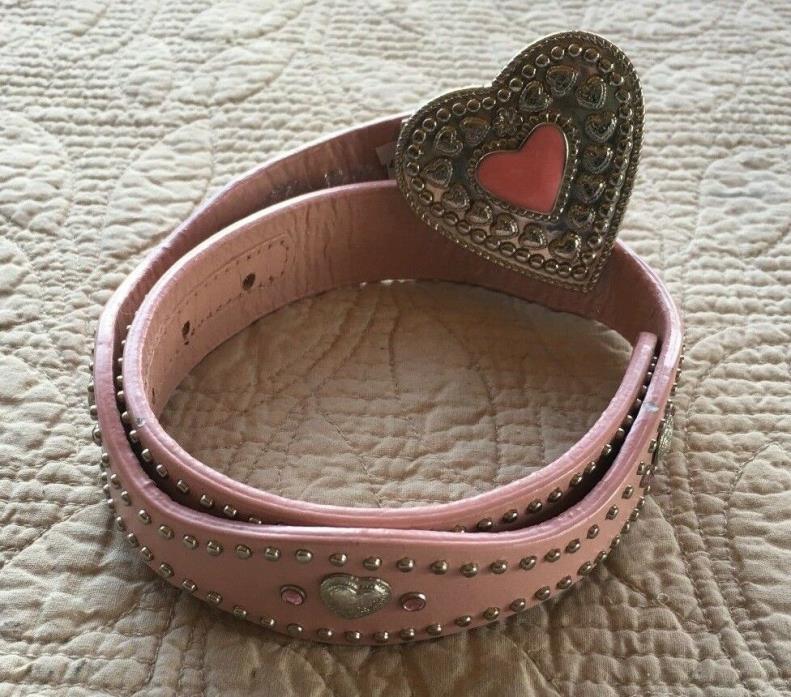 Nocona Pink Western Belt w/Studs Rhinestones Heart Shaped Buckle N4420230-22