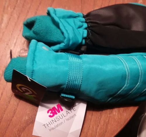 C9 Champion Girls' Blue Venture Dry, Waterproof Ski Mittens  - Size 8/16