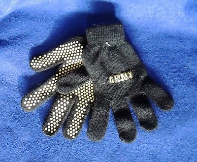 Child's Youth Small Mittens/Gloves Boys Kids' Black Army 5-1/2
