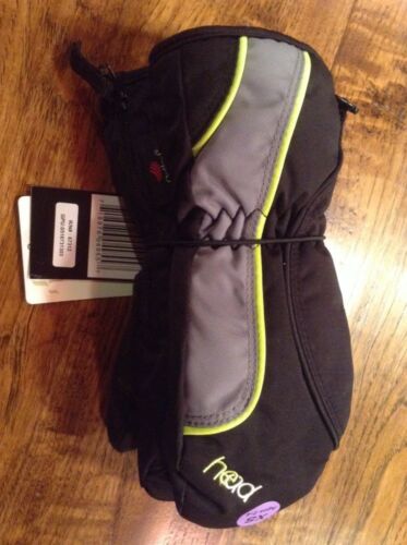 New W/ Tags Head Mittens Black Grey Dupont Sorona Insulated Boys 2-4 Years