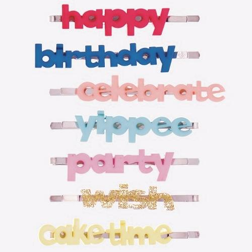 7 Premium Happy Birthday Party Words/Phrases Bobby Pins Combo Pack - Cat & Jack