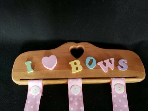 Girl Hair Accessories Clip Bow Wooden Wall Hanging Holder Organizer Decor