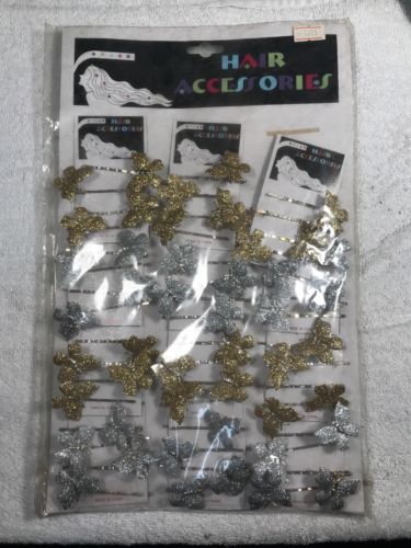 Vintage Accessories Butterflies Gold And Silver New Old Stock Carded Display