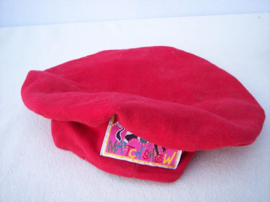 Chef Hat Cap Toddler Childrens Kids Red MATCH SHOW Applique