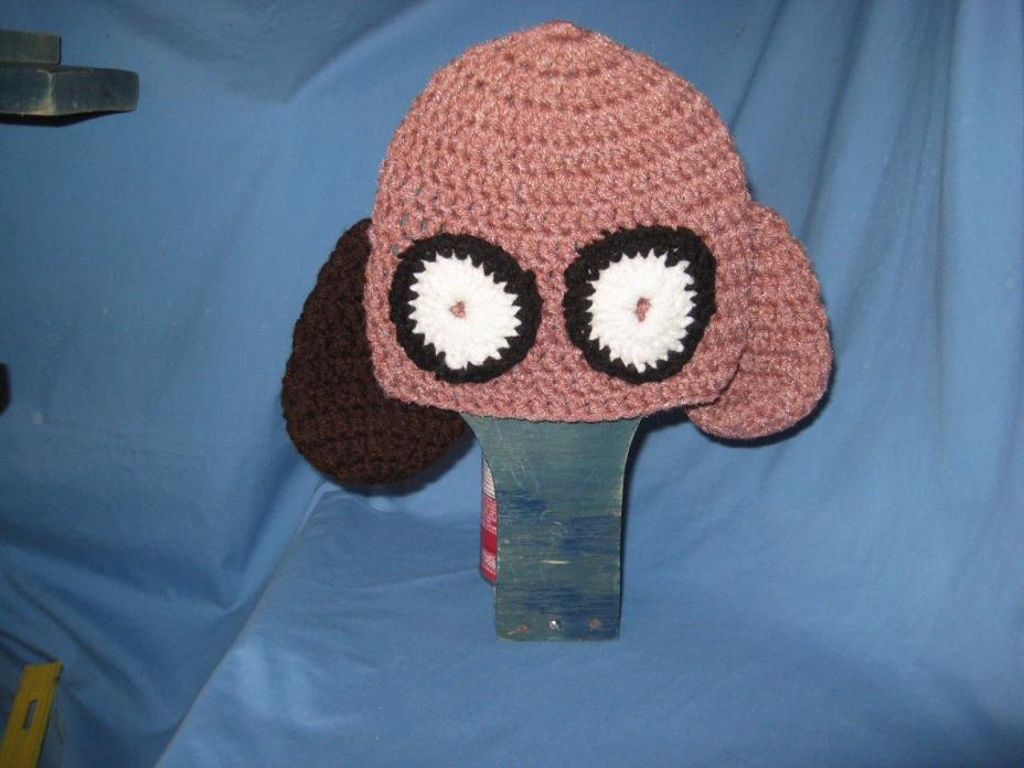 Child size fun puppy dog beanie hat, handmade, New USA crochet/knit