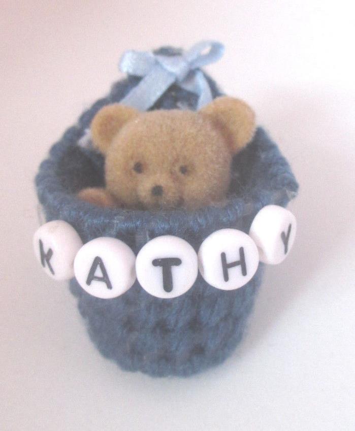 Personalized teddy bear pin with the name KATHY-new-handmade