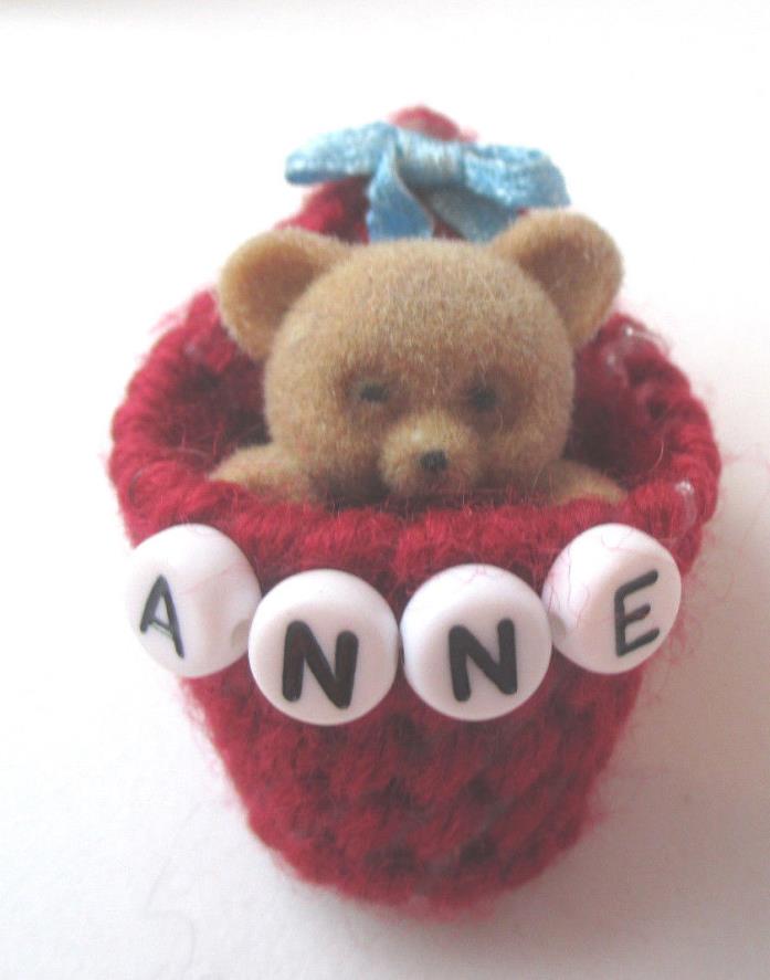 Personalized teddy bear pin with the name ANNE-new-handmade