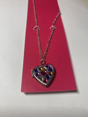 Justice Necklace- Rhinestone Heart Locket