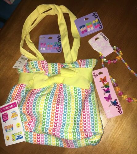 Claire’s Butterfly Bag Ring Rose Earring Necklace Justice Sticker Lot Easter