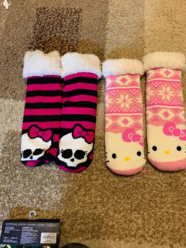 Youth Girls Slipper Socks Hello Kitty Monster High