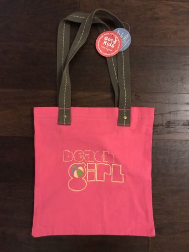 Life Is Good Girls Canvas Tote Beach Pink Bag NWT