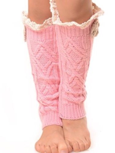New Kids Knit Leg Warmers Boot Socks Light Pink
