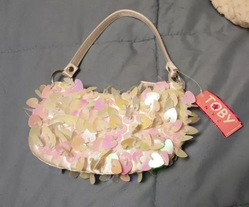 TOBY NYC children's purse shiny heart sequin hobo style NEW NWT Valentine Easter