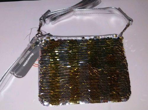 Adorable Silver and Gold Shifting Sequin Bag Removable Handles So Cute!
