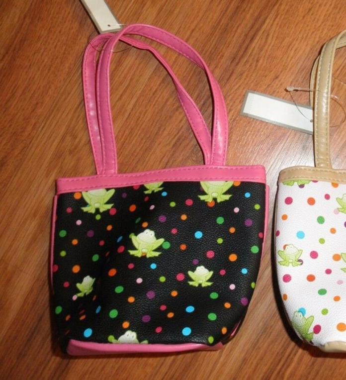 1 toddler or girls small purse / tote bag ~ frog  pink / black  ~ NWT
