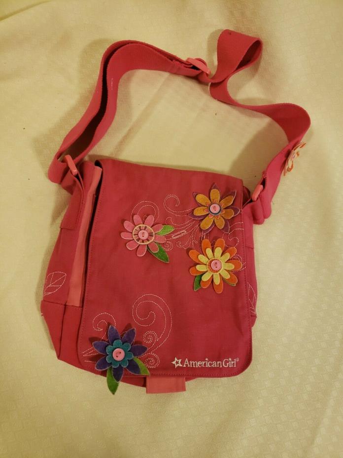 American Girl Girls Pink Messenger Bag with Flowers