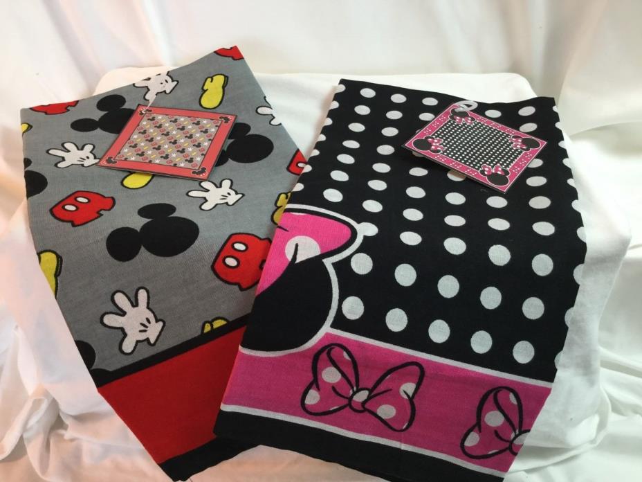 Disney Mickey & Minnie Mouse Bandana Handerchief - Black, Red, Pink, White New