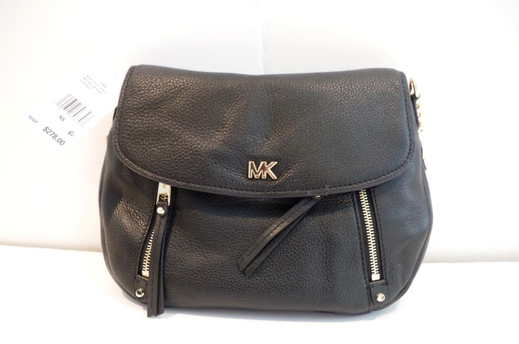 Michael Kors Medium Shoulder Flap Black Leather Handbag