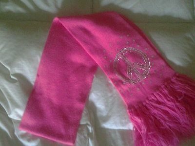 Girls Justice pink peace sign scarf used
