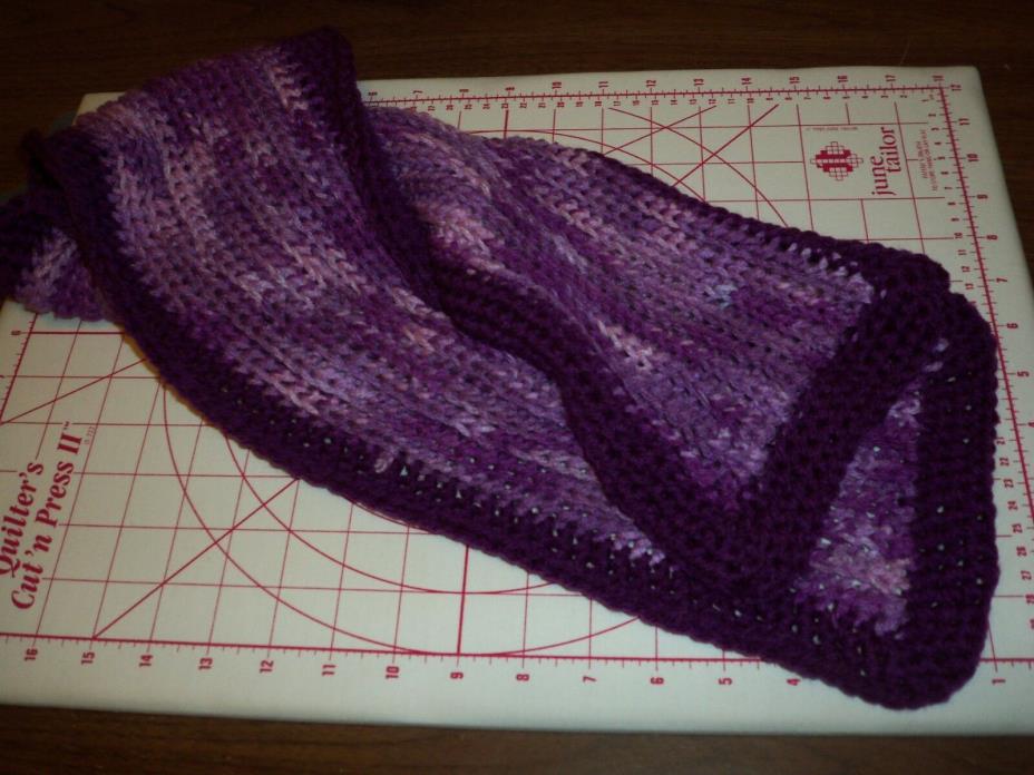 girl's purple scarf