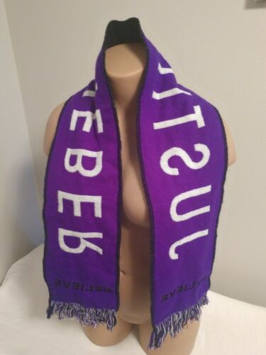 Justin Bieber scarf fan logo Believe Tour Scarf Purple And Black Reversible