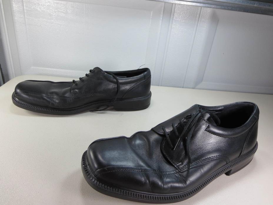 ECCO mens solid black Helsinki Bicycle toe oxfords 45 12 M EUC