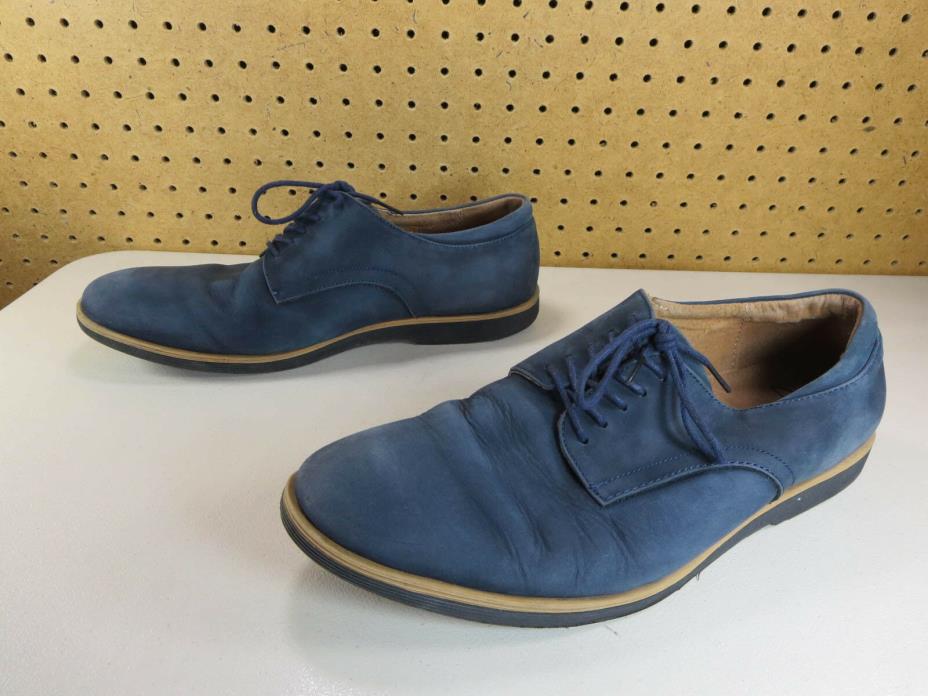 Clarks mens navy brown nubuck oxfords 10.5 M EUC