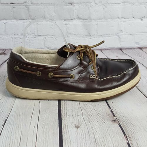 LL Bean Camp Moc Loafer Moccasin Boat Shoe Men size 11.5 M Brown Leather