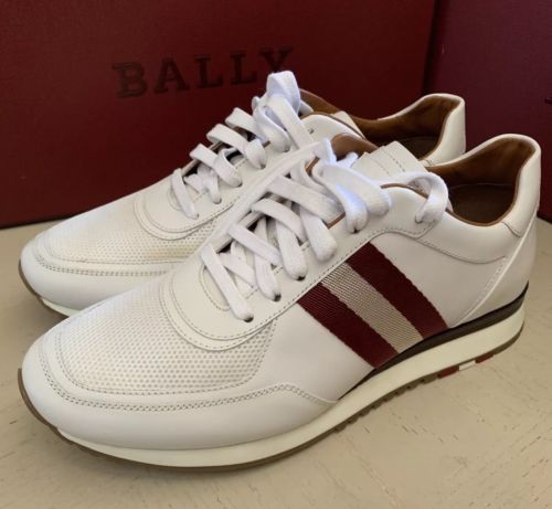New $700 Bally Men Aston Leather Sneakers Shoes White 7 US Switzerland