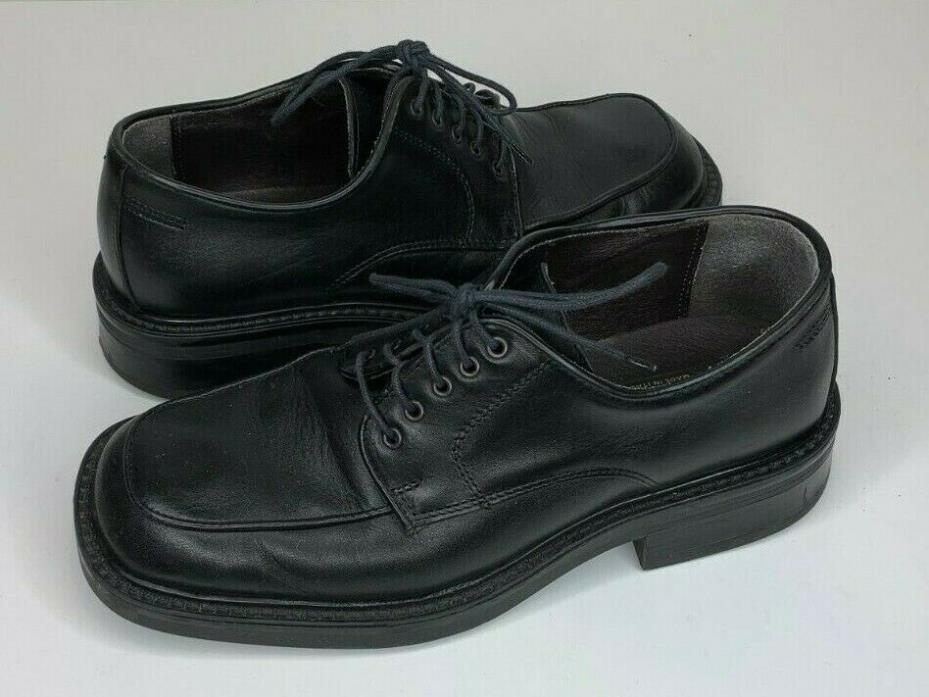 Bill Blass Mens Size 8M Cap Toe Laced Genuine Leather Shoes Black Made In Italy