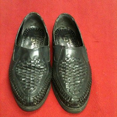 Nice Paulo Navvaro Black Leather Mesh Shoes Size 10 D  GUC