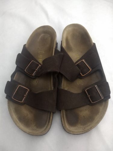 EU 43 Men's 10 Birkenstock Arizon Brown Suede Sandals
