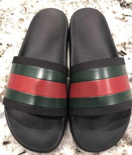 Gucci Pursuit Rubber Slide Sandals  Size 8G US 9