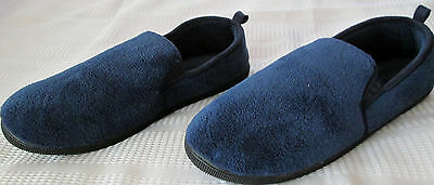 Slippers mens size 13-14M EUR 44-45 ISO Isotoner new memory step blue plush