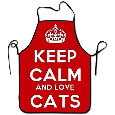 Liubajsdj-Custom Aprons Housewife Keep Calm And Love Cats Cooking Aprons, Funny