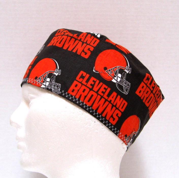 Cleveland Browns Mens Scrub Hat, Chemo Hat, Skull Cap, Surgical Cap