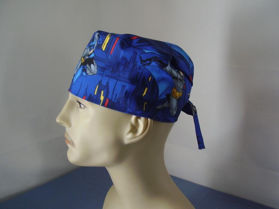 Scrub Hat Surgical Tieback Cap - Batman - One size - Handmade