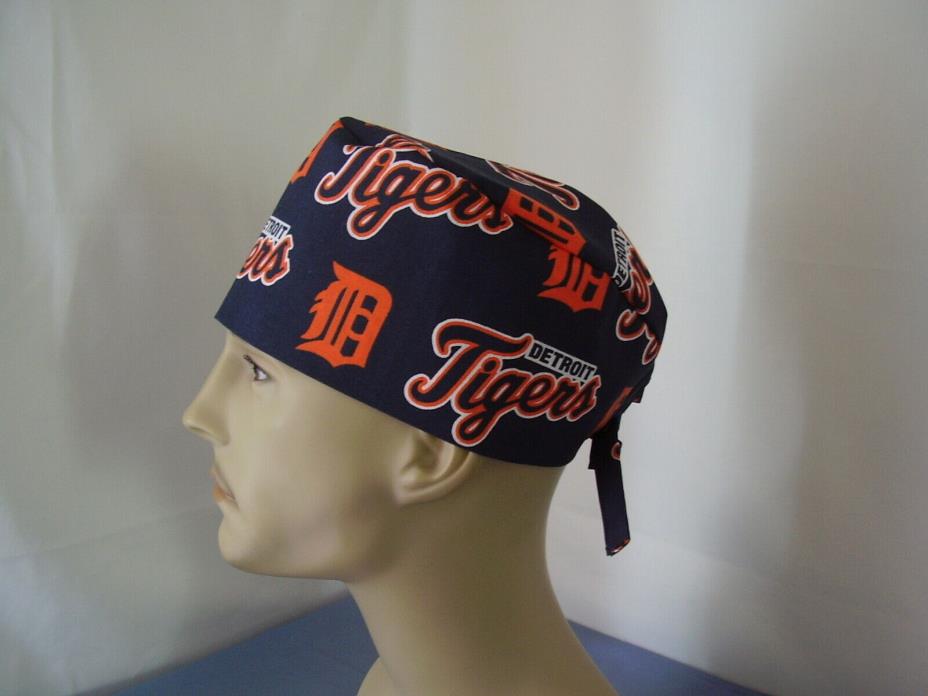 Scrub Hat Surgical Cap - MLB -DETROIT TIGERS - One size - Handmade