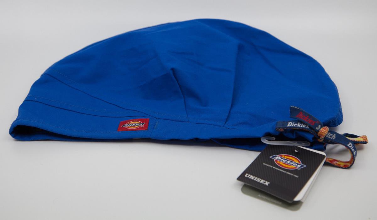 Dickies Adult Blue Antimicrobial Size Adjustable Drawstring Scrub Hat (83566A)