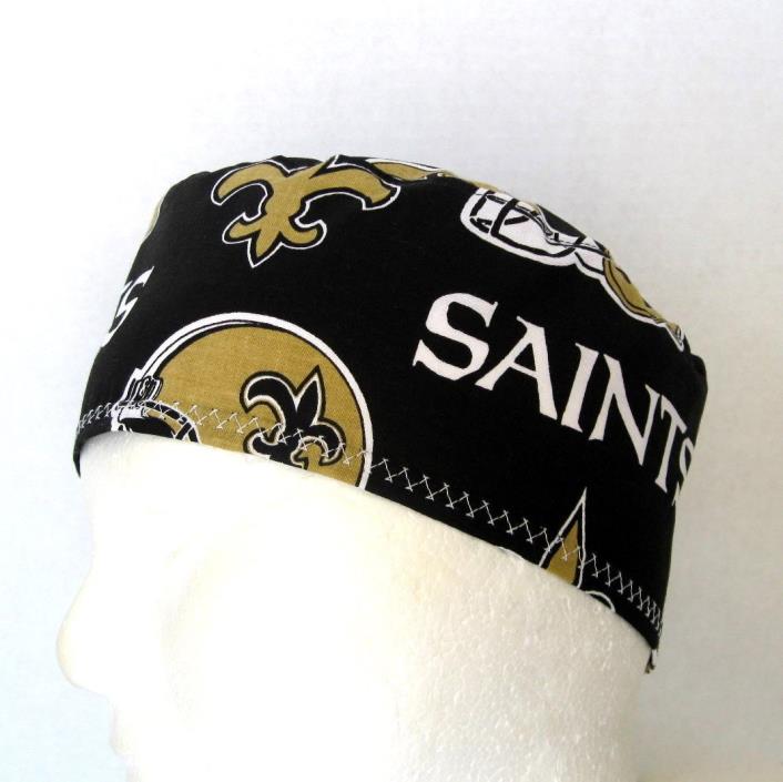 New Orleans Saints Mens Surgical Scrub Hat, Skull Cap, Chemo Hat One Size
