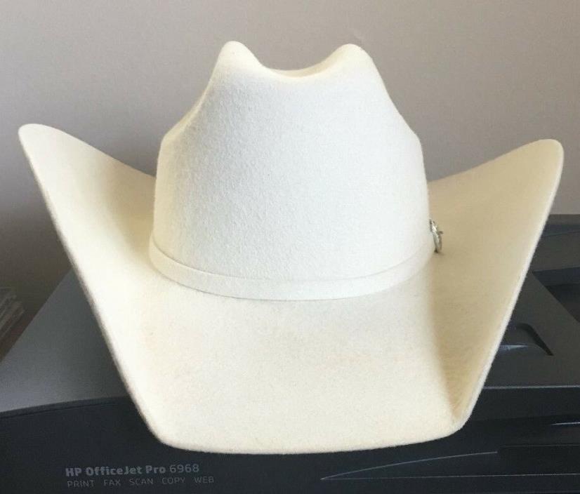 Bullhide Cowboy Hat 8X White 6 3/4 Pre Owned Long Oval